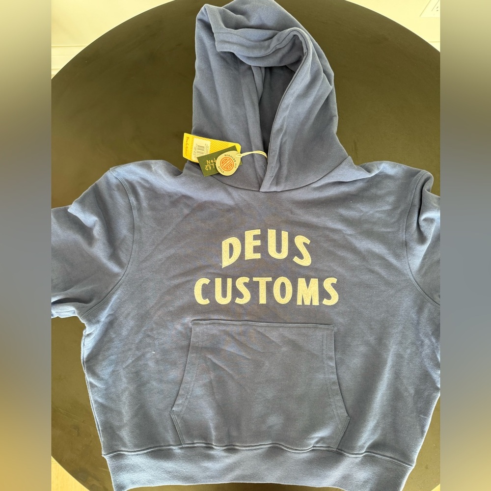 Deus Customs Heavyweight Blue Hoodie - XL